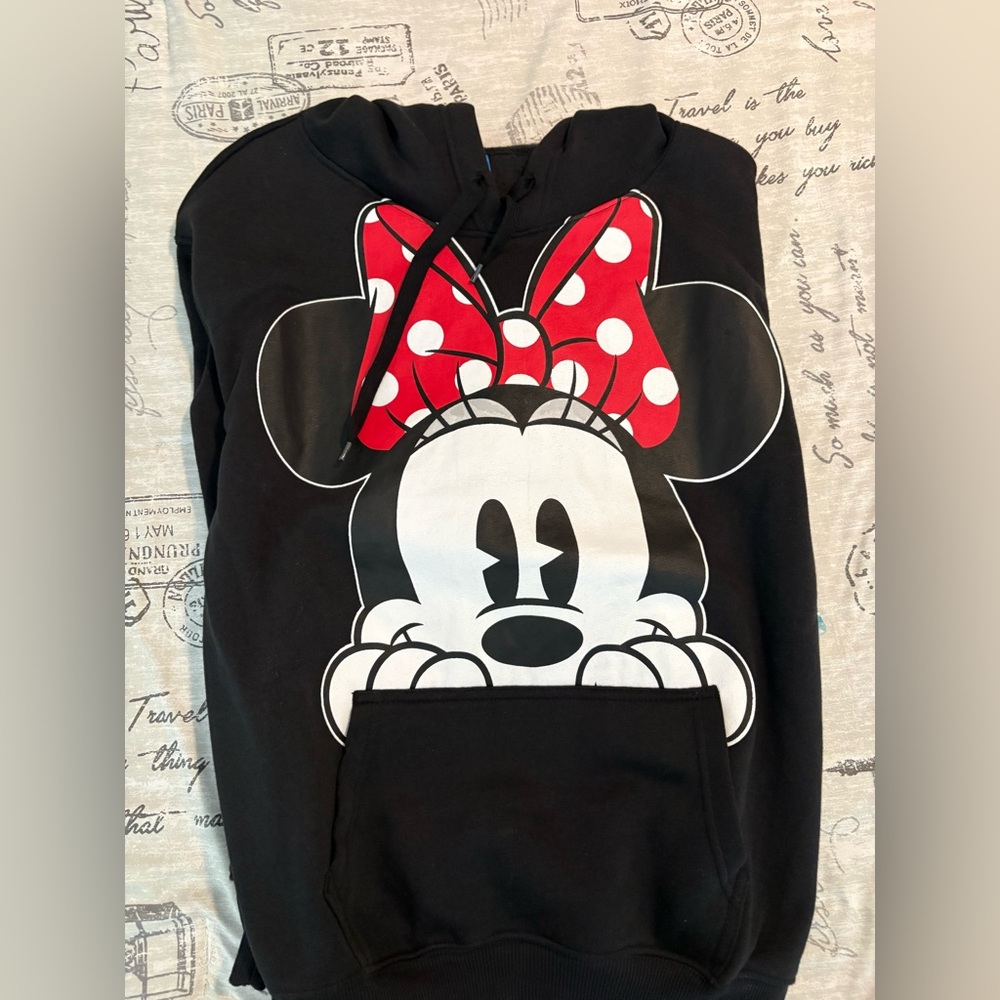 Disney Black Hoodie with Red and White Bow